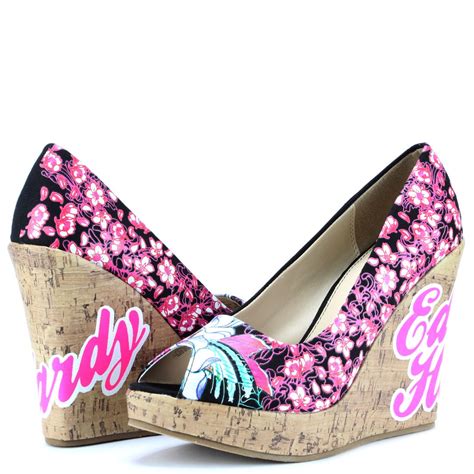 women's ed hardy wedges.